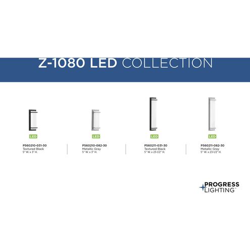 Z-1080 LED LED 13 inch Metallic Gray Outdoor Sconce, Small, Progress LED